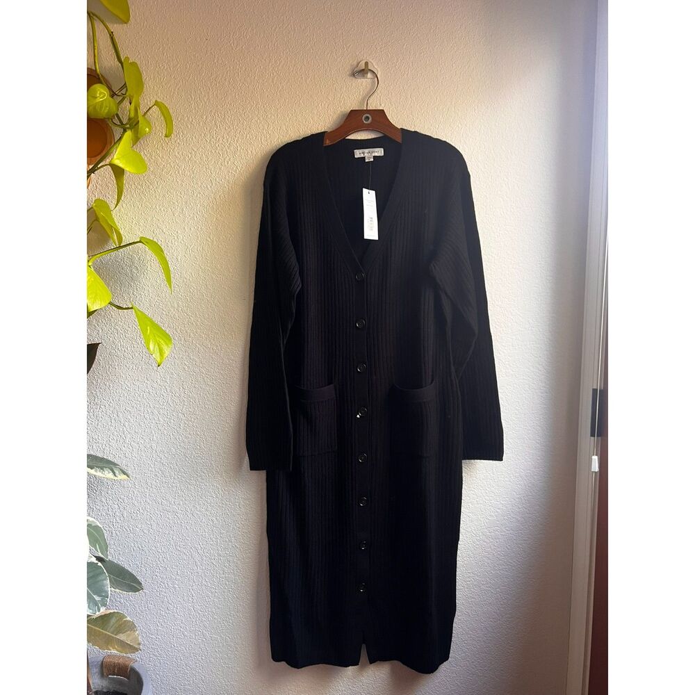 New Amour Vert Dion Long Cardigan - Licorice/Black - Size XLarge - Picture 5 of 14